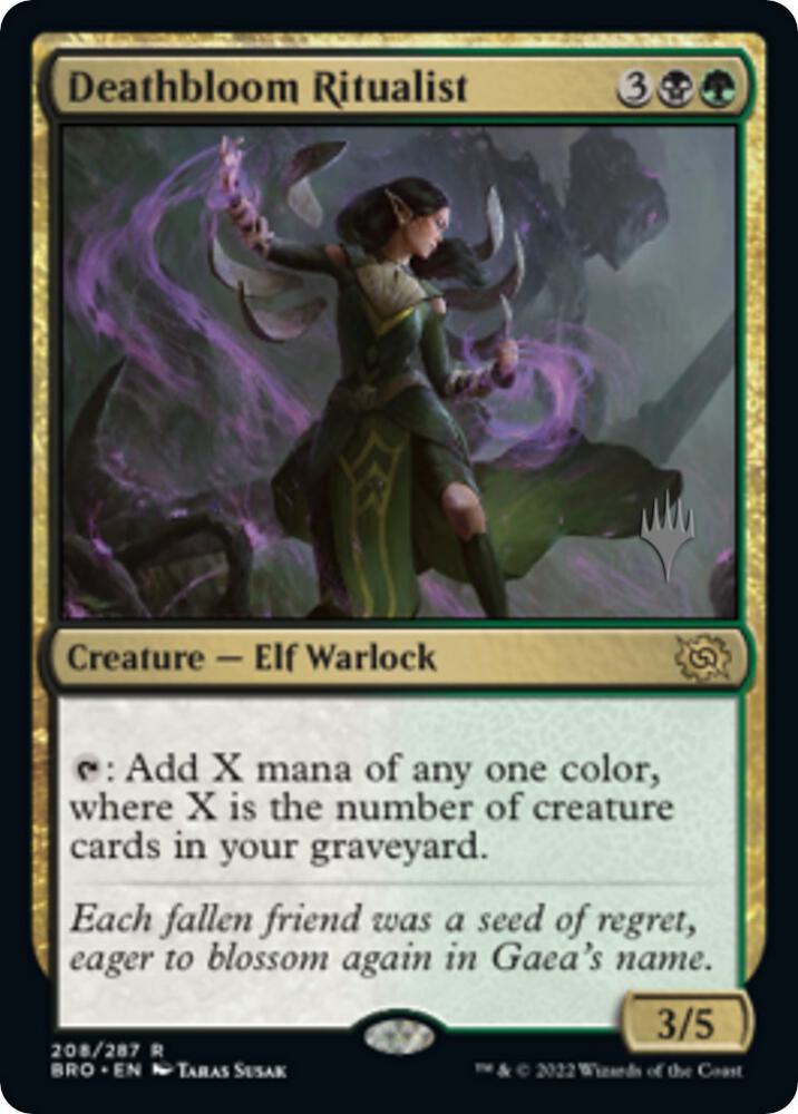 Deathbloom Ritualist 208 card from Promo Pack: The Brothers' War