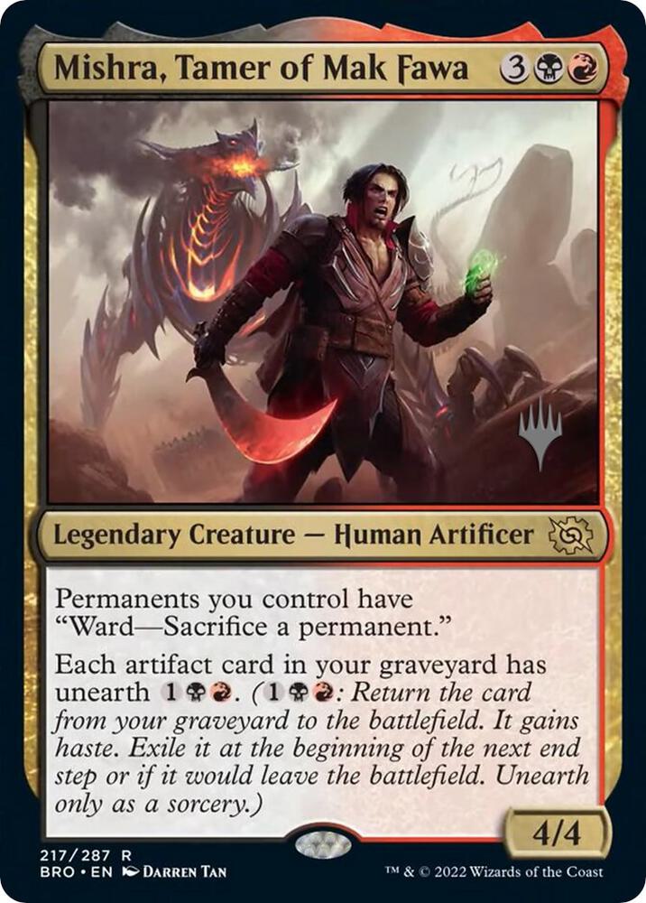 Mishra, Tamer of Mak Fawa 217 card from Promo Pack: The Brothers' War