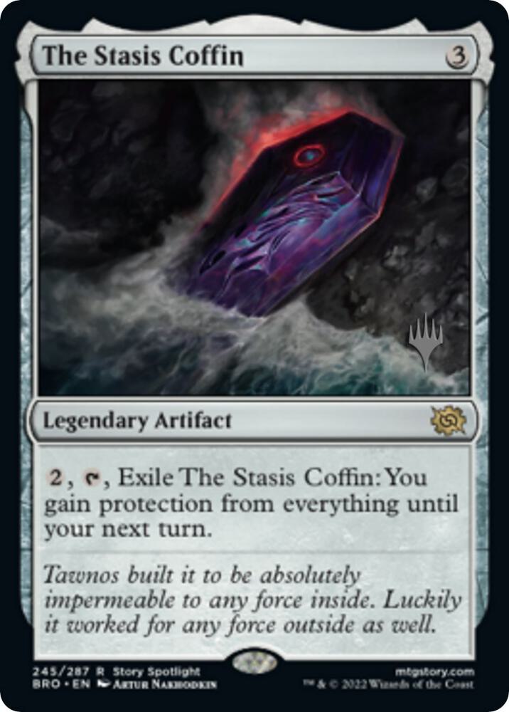 The Stasis Coffin 245 card from Promo Pack: The Brothers' War