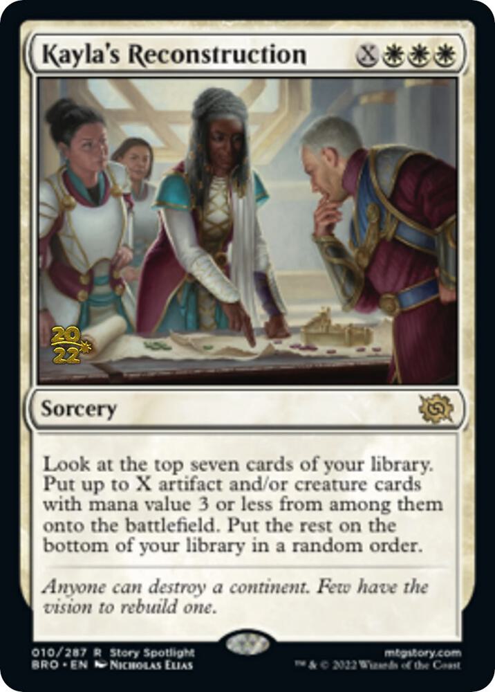 Kayla's Reconstruction 10 card from Prerelease Cards