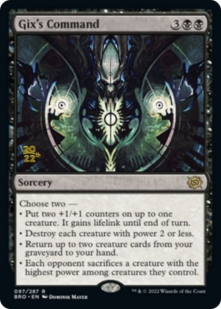 Gix's Command 97 card from Prerelease Cards