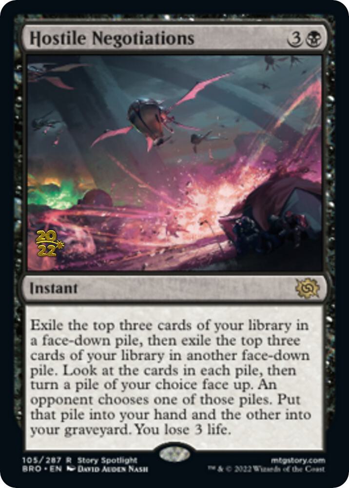 Hostile Negotiations 105 card from Prerelease Cards