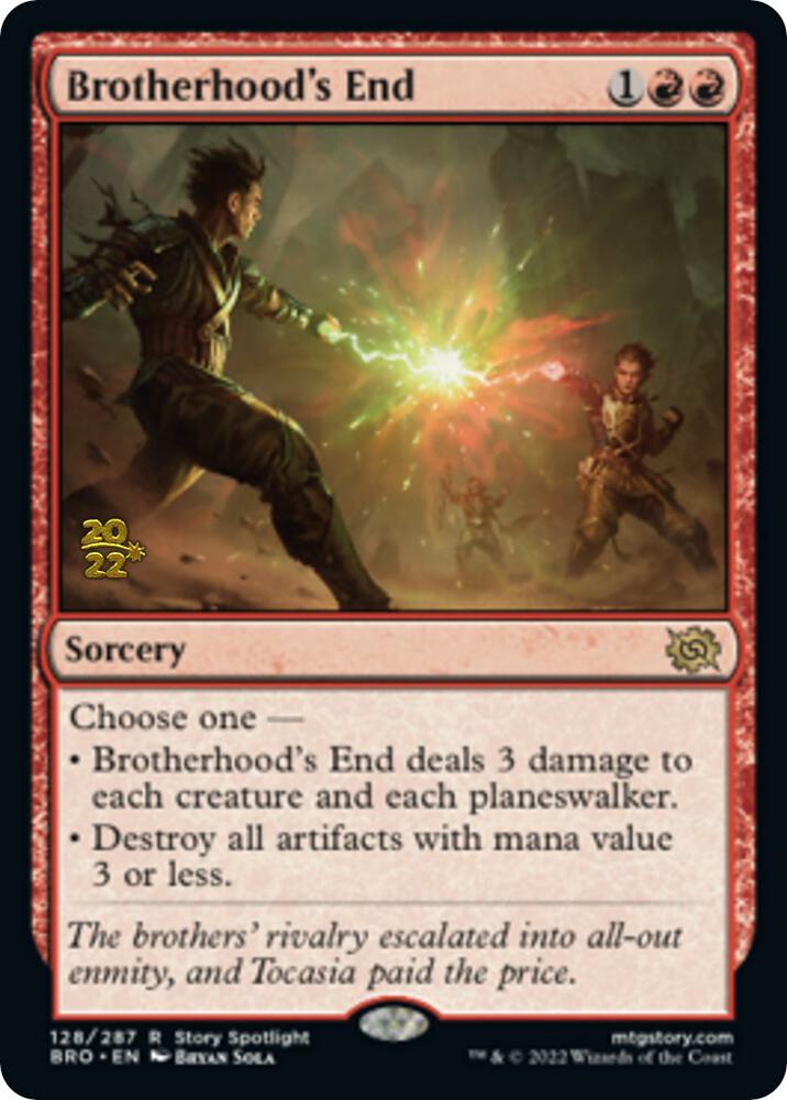 Brotherhood's End 128 card from Prerelease Cards
