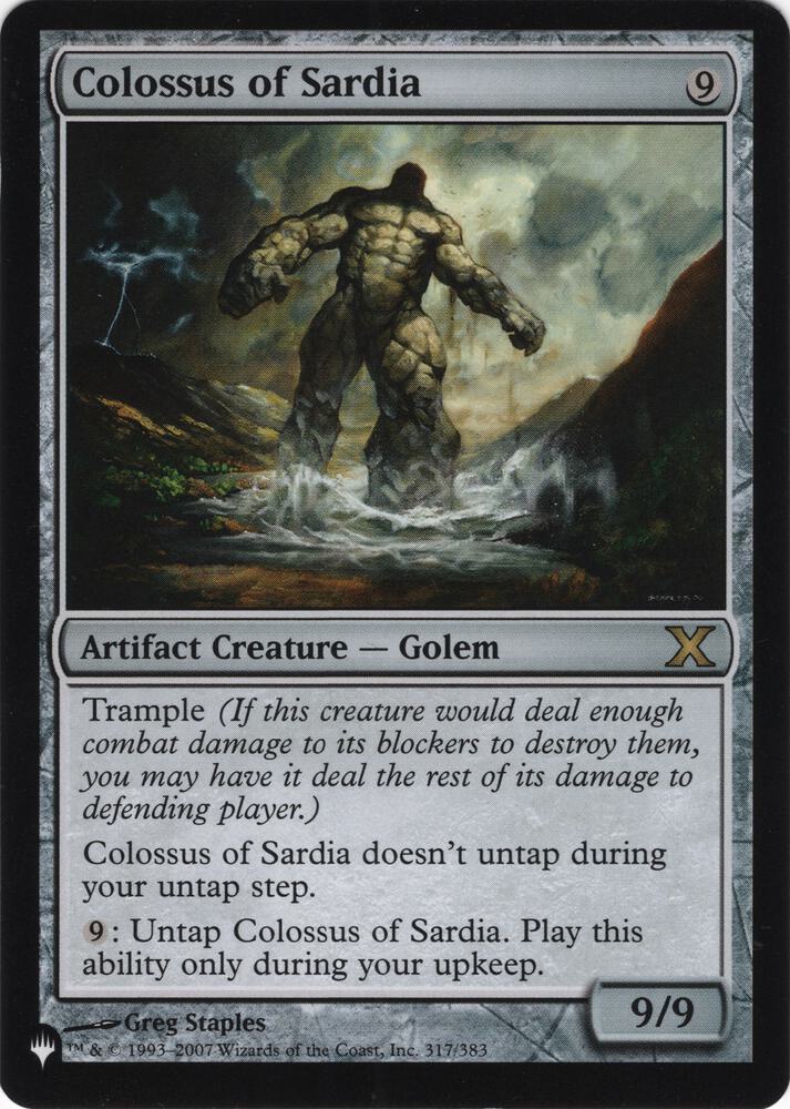 Colossus of Sardia 317/383 card from The List Reprints