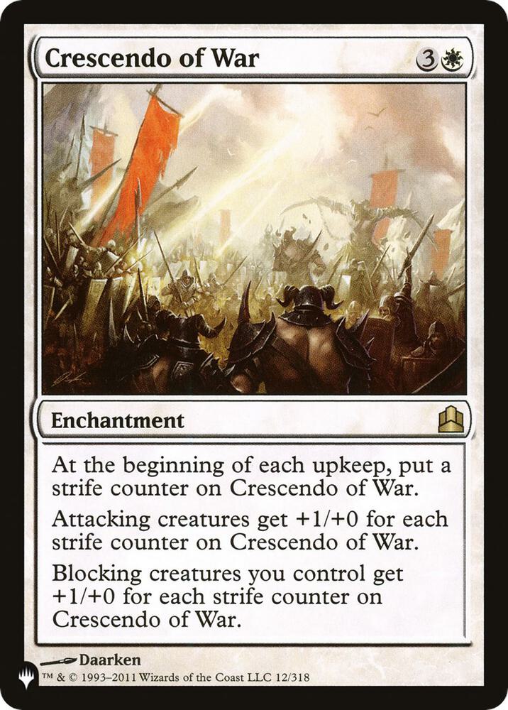 Crescendo of War 12/318 card from The List Reprints