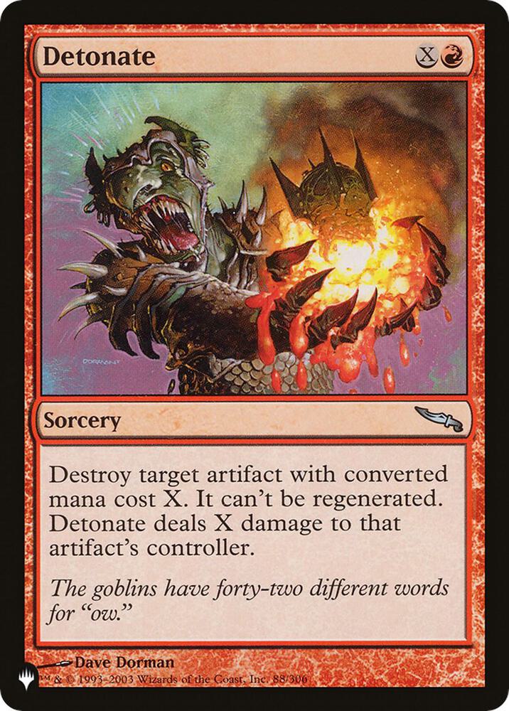 Detonate 88/306 card from The List Reprints