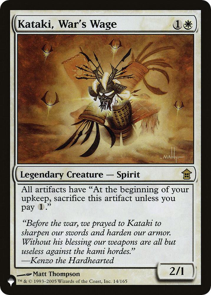 Kataki, War's Wage 14/165 card from The List Reprints