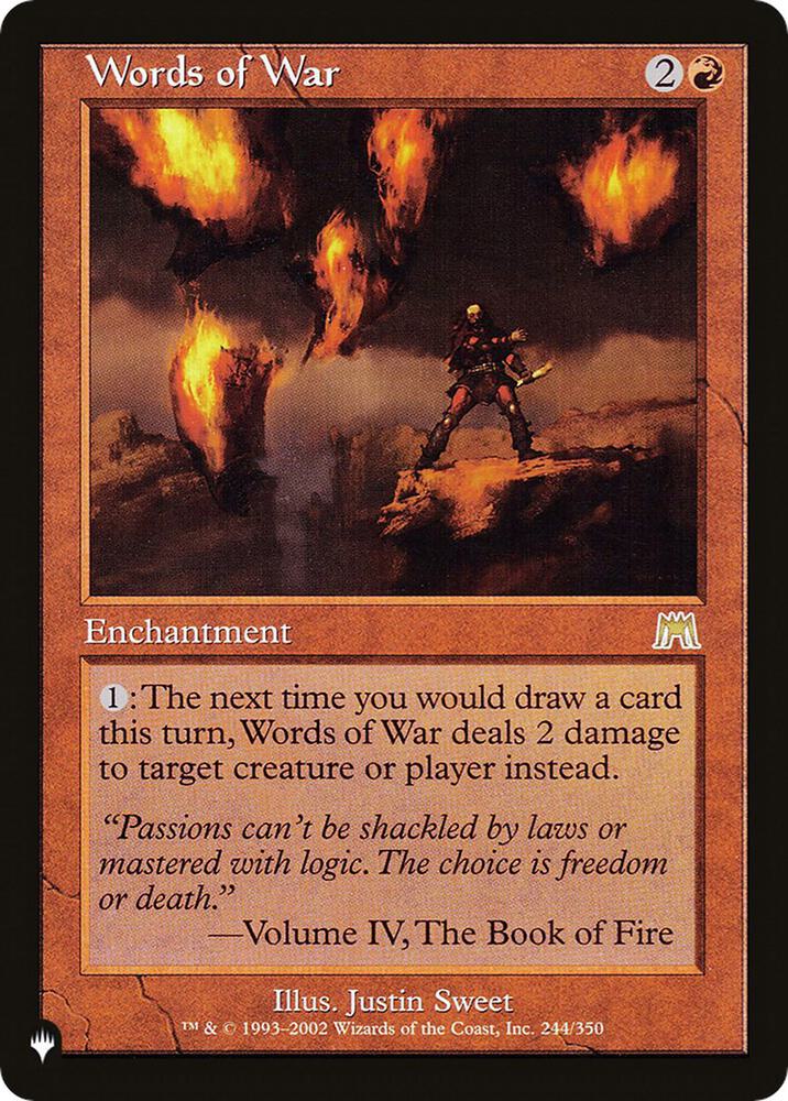 Words of War 244/350 card from The List Reprints
