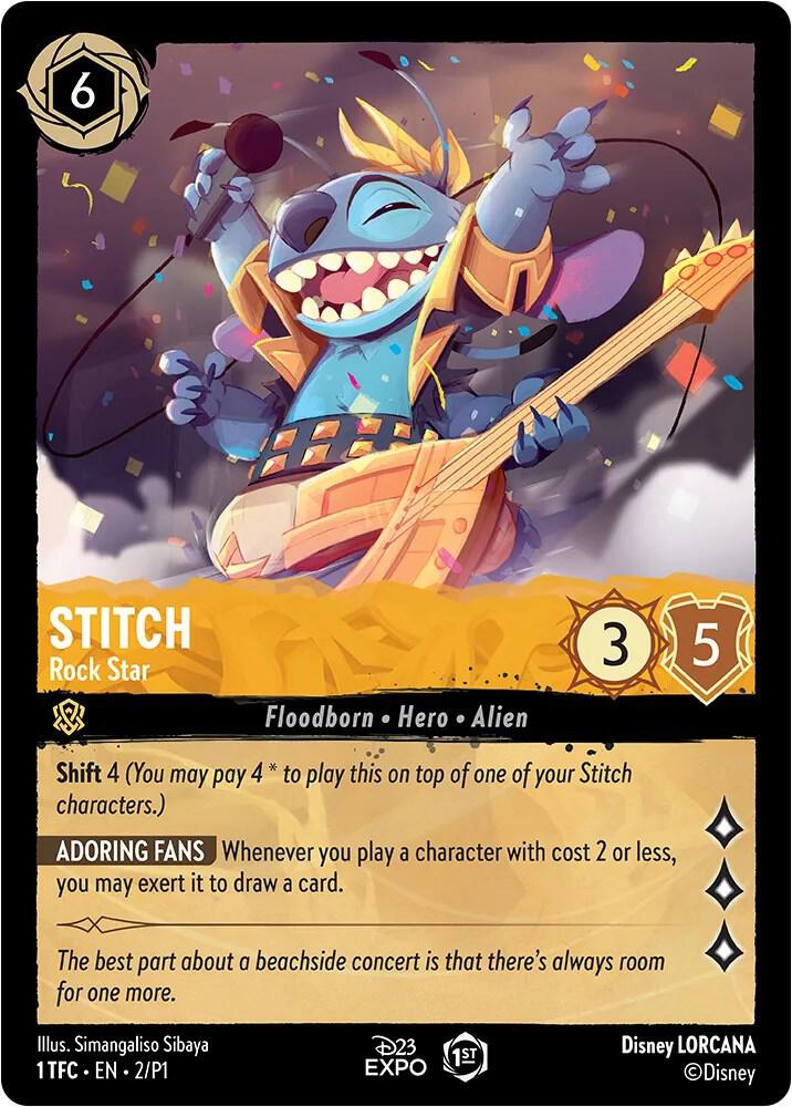 Stitch - Rock Star 2 card from D23 Promos