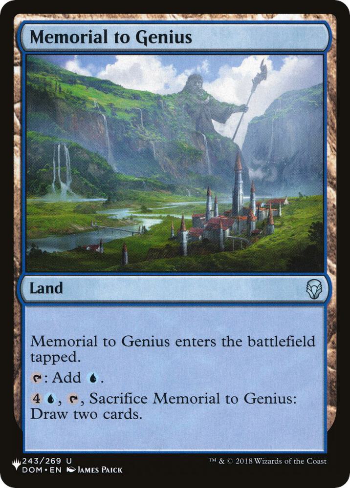 Memorial to Genius 243/269 card from The List Reprints
