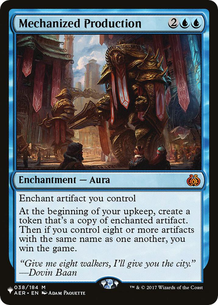 Mechanized Production 038/184 card from The List Reprints