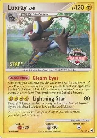 Luxray - 7/130 (National Championships) [Staff] 007/130 card from League & Championship Cards
