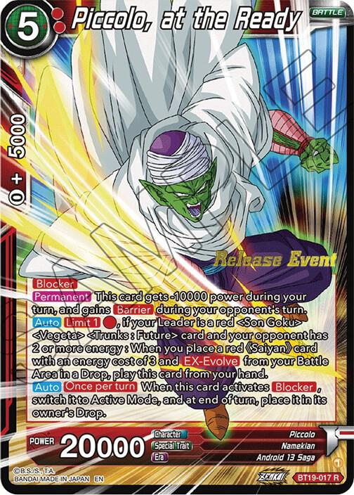 Piccolo, at the Ready (Fighter's Ambition Holiday Pack) BT19-017 card from Tournament Promotion Cards