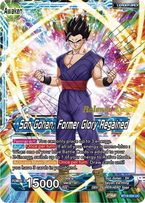 Son Gohan // Son Gohan, Former Glory Regained (Fighter's Ambition Holiday Pack) BT19-034 card from Tournament Promotion Cards