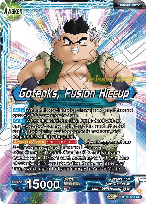 Son Goten & Trunks // Gotenks, Fusion Hiccup (Fighter's Ambition Holiday Pack) BT19-035 card from Tournament Promotion Cards
