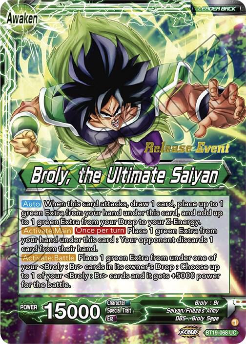 Broly // Broly, the Ultimate Saiyan (Fighter's Ambition Holiday Pack) BT19-068 card from Tournament Promotion Cards