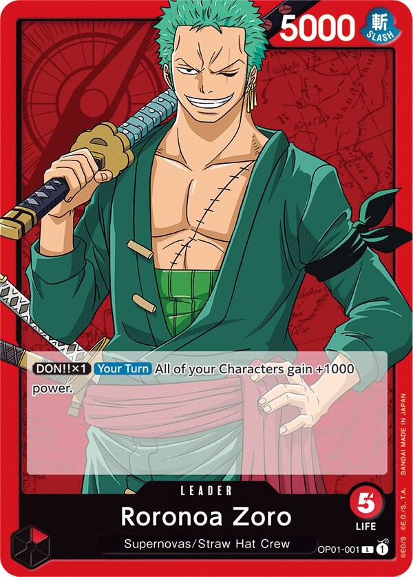 Roronoa Zoro OP01-001 card from Romance Dawn