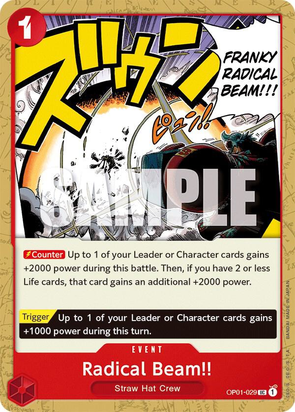 Radical Beam!! OP01-029 card from Romance Dawn