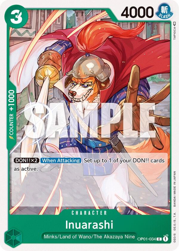 Inuarashi OP01-034 card from Romance Dawn