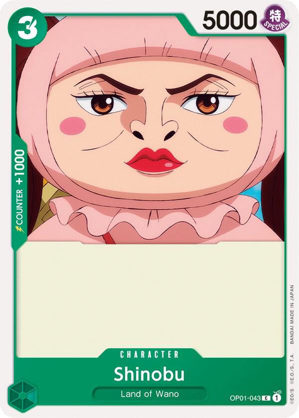 Shinobu OP01-043 card from Romance Dawn