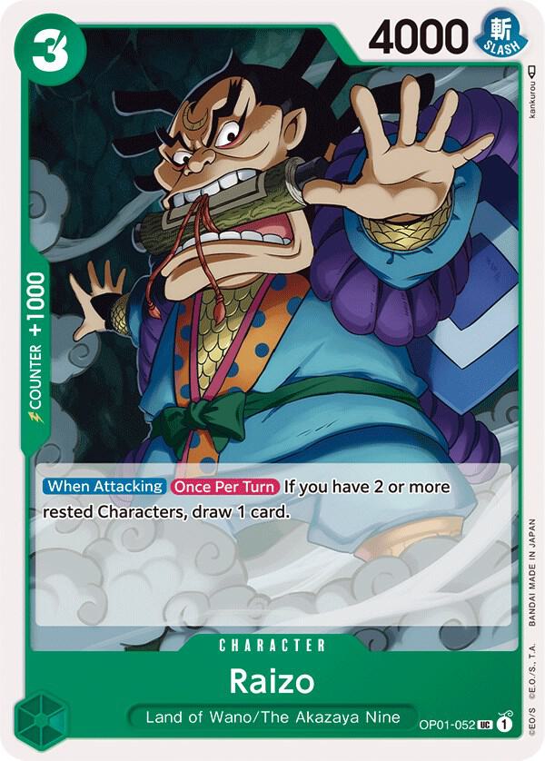 Raizo OP01-052 card from Romance Dawn