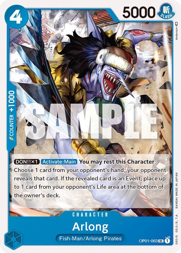 Arlong OP01-063 card from Romance Dawn