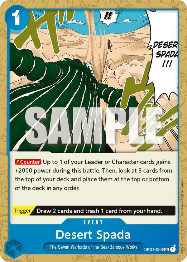 Desert Spada OP01-088 card from Romance Dawn