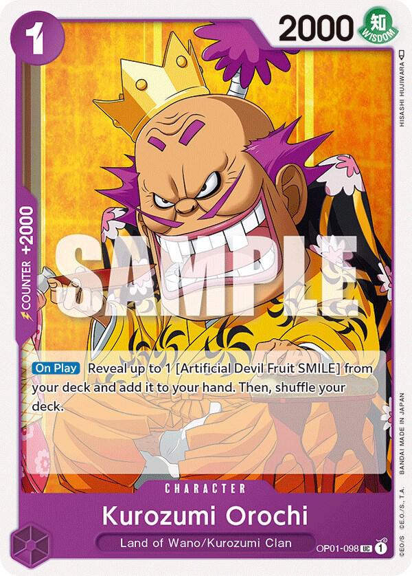 Kurozumi Orochi OP01-098 card from Romance Dawn