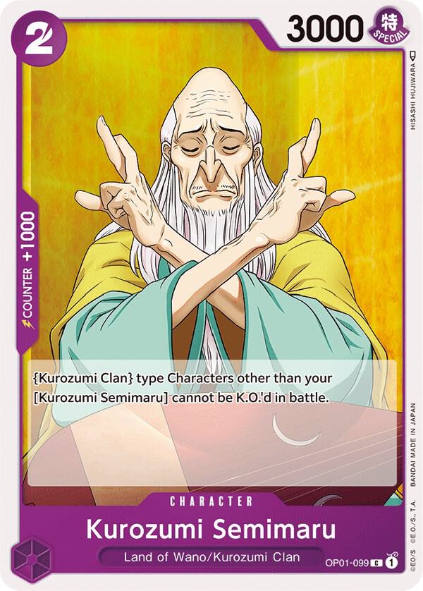 Kurozumi Semimaru OP01-099 card from Romance Dawn