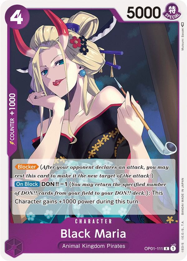 Black Maria OP01-111 card from Romance Dawn