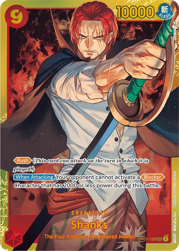Shanks OP01-120 card from Romance Dawn