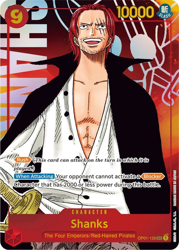 Shanks (Parallel) OP01-120 card from Romance Dawn