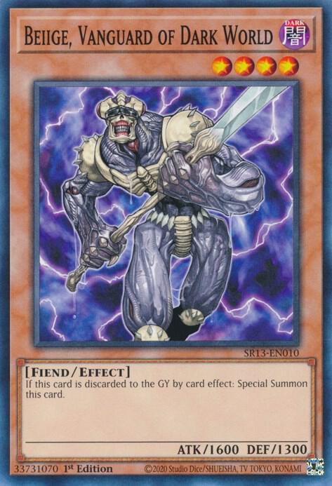 Beiige, Vanguard of Dark World SR13-EN010 card from Structure Deck: Dark World