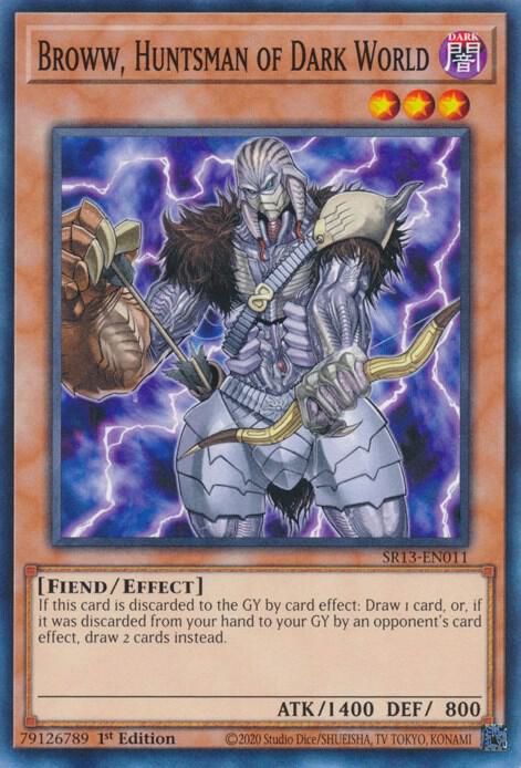 Broww, Huntsman of Dark World SR13-EN011 card from Structure Deck: Dark World