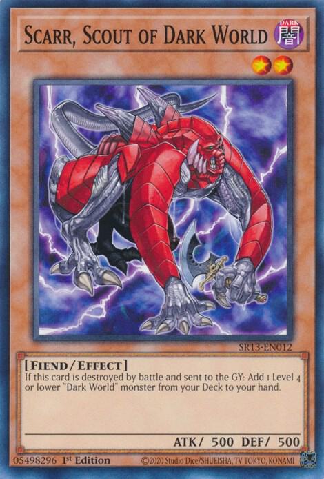 Scarr, Scout of Dark World SR13-EN012 card from Structure Deck: Dark World