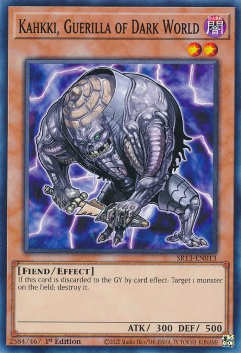 Kahkki, Guerilla of Dark World SR13-EN013 card from Structure Deck: Dark World