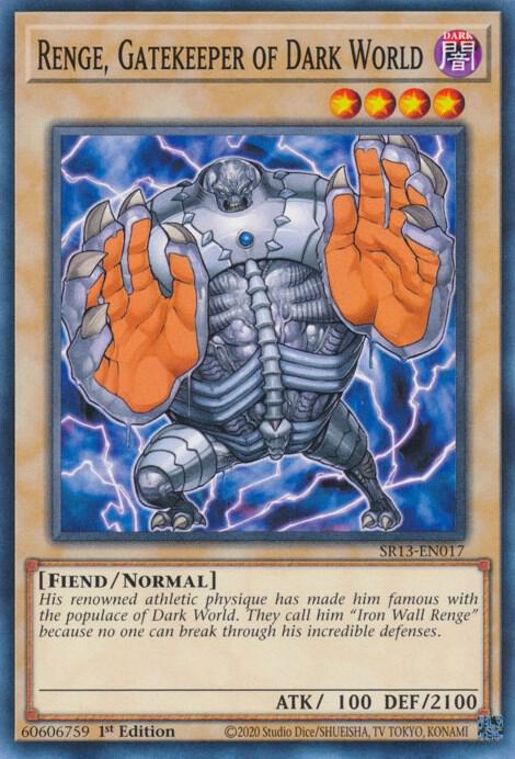 Renge, Gatekeeper of Dark World SR13-EN017 card from Structure Deck: Dark World