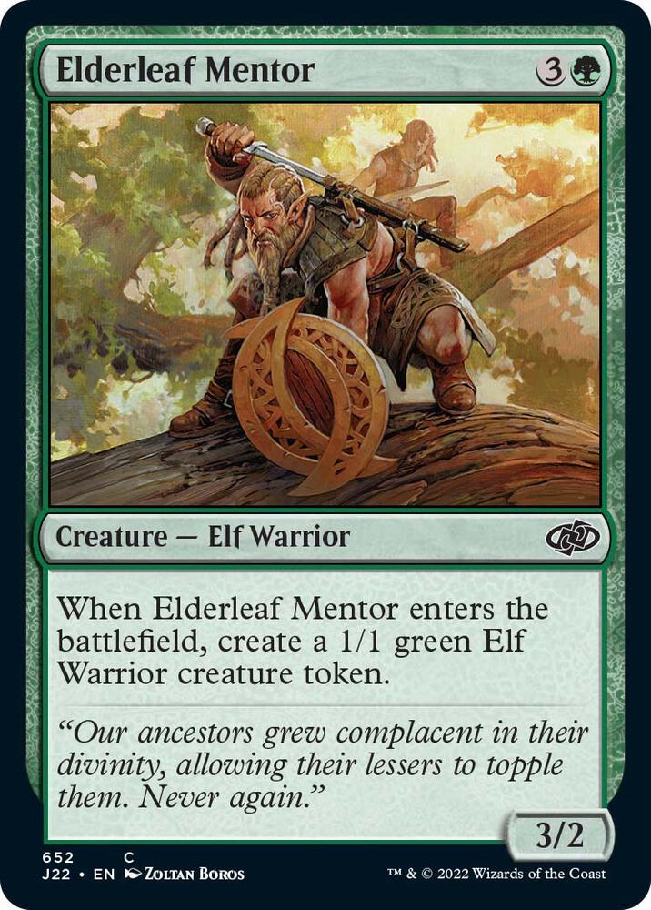 Elderleaf Mentor 652 card from Jumpstart 2022