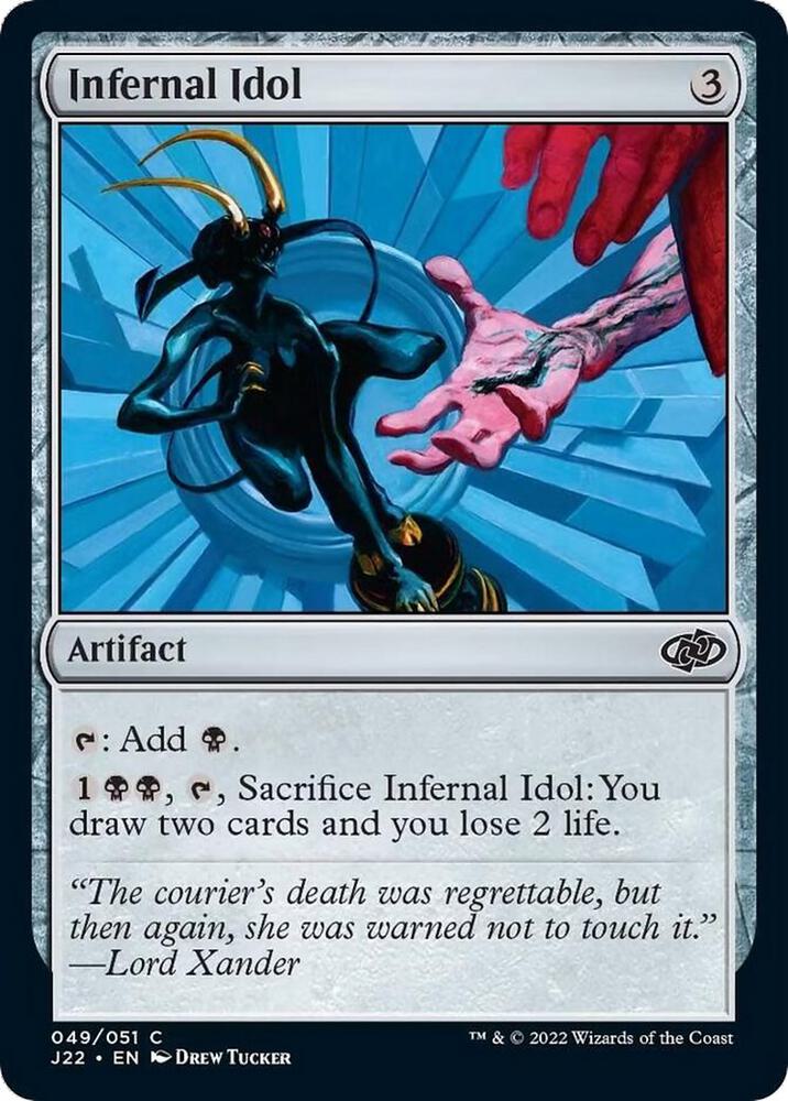 Infernal Idol 49 card from Jumpstart 2022