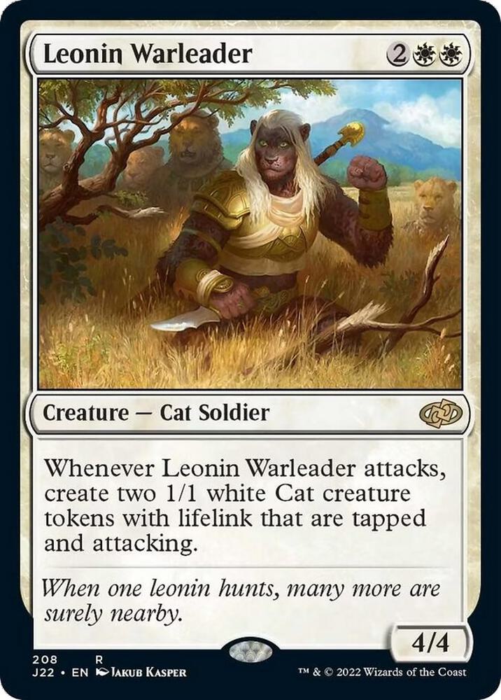 Leonin Warleader 208 card from Jumpstart 2022