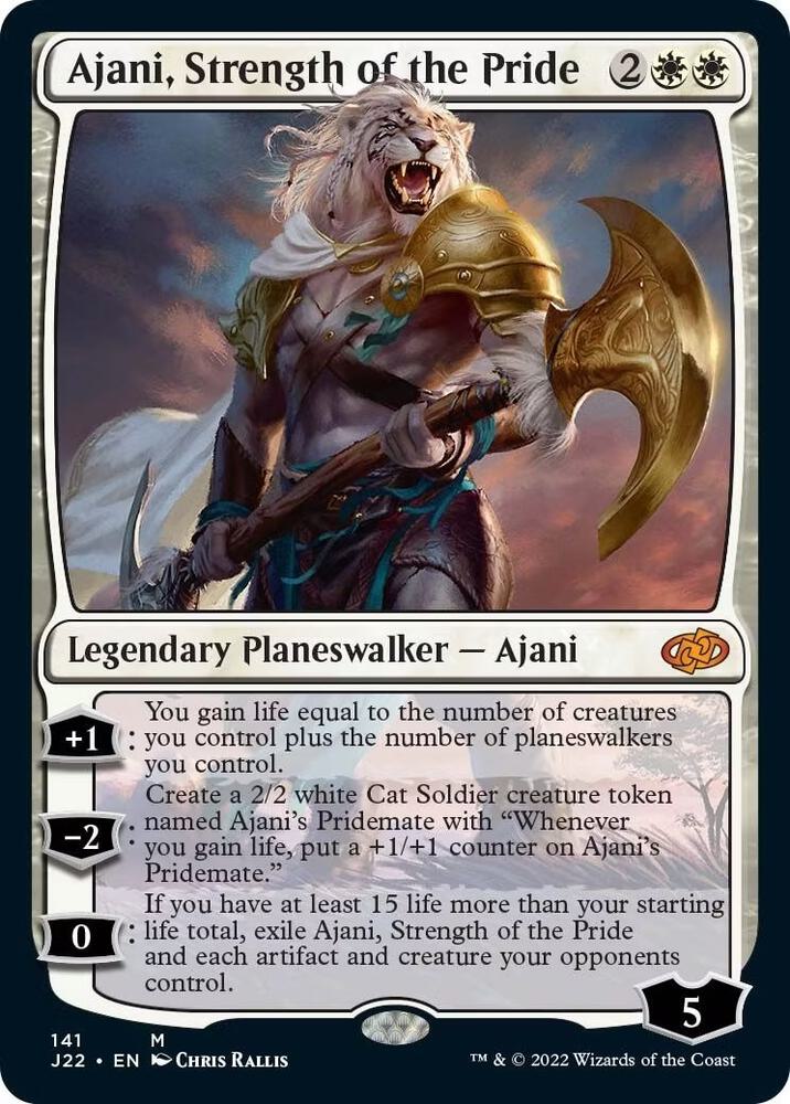 Ajani, Strength of the Pride 141 card from Jumpstart 2022