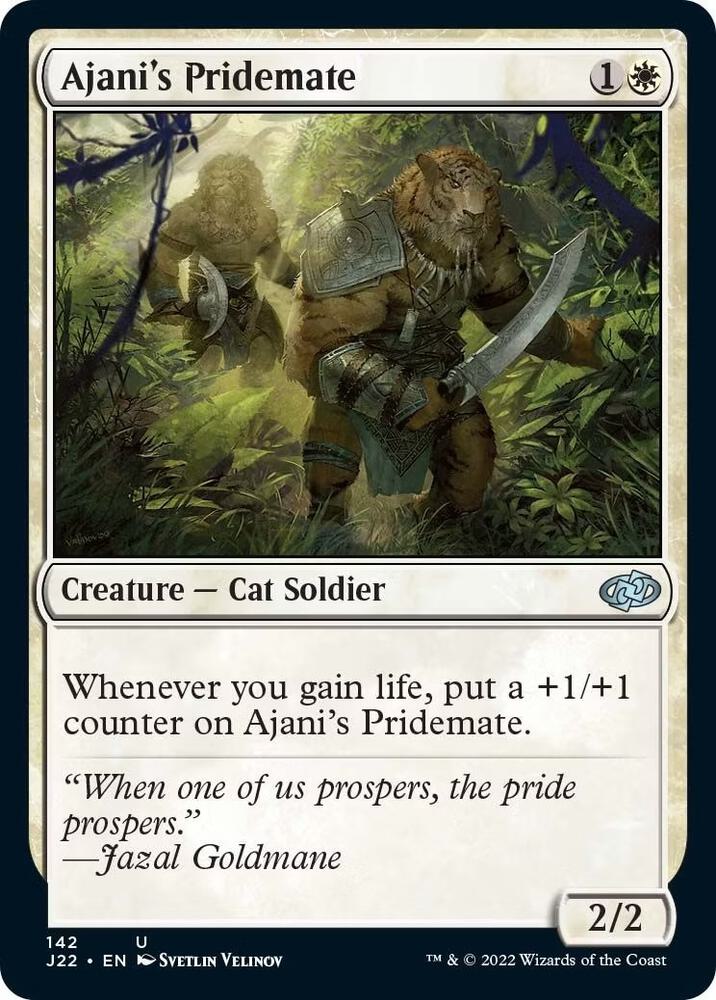 Ajani's Pridemate 142 card from Jumpstart 2022
