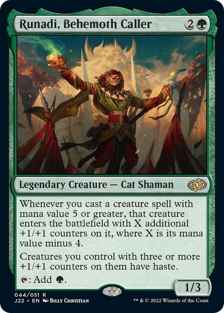 Runadi, Behemoth Caller 44 card from Jumpstart 2022