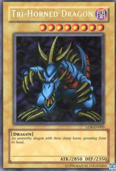 Tri-Horned Dragon LOB-EN000 card from Legend of Blue Eyes White Dragon (Worldwide English)