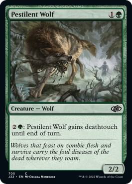 Pestilent Wolf 705 card from Jumpstart 2022