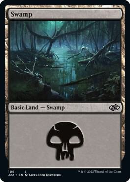 Swamp 106 card from Jumpstart 2022