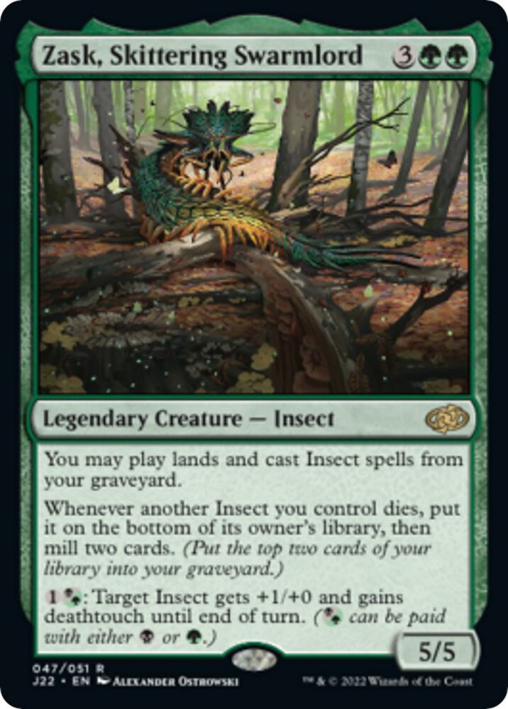 Zask, Skittering Swarmlord 47 card from Jumpstart 2022