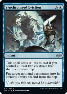 Synchronized Eviction 18 card from Jumpstart 2022