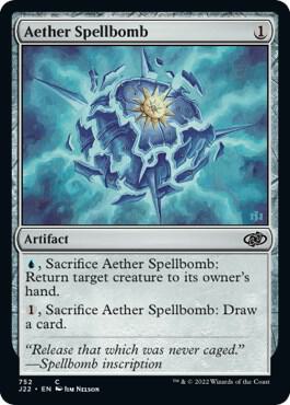 Aether Spellbomb 752 card from Jumpstart 2022