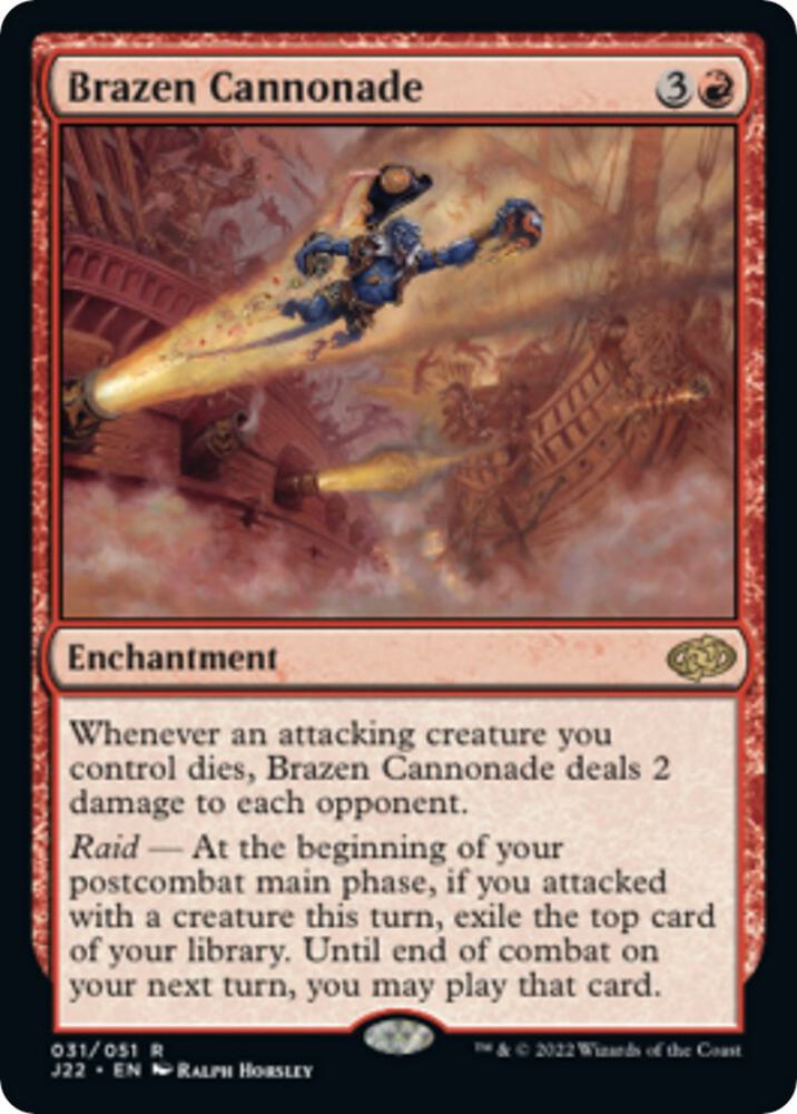 Brazen Cannonade 31 card from Jumpstart 2022